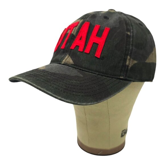 Utah Utes Camo Adjustable Cap Trucker Baseball Hat Stitched Logo Captivating - Picture 2 of 13